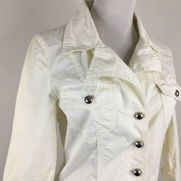 COMME CA ISM Ivory Belted 3/4-Long Sleeve Button Dress - Picture 5 of 16